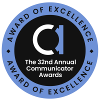 Communicator Awards logo, 32nd Annual Award of Excellence badge