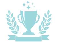 light blue award graphic